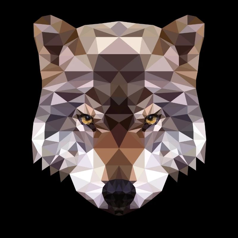 Polygon Wolf - Wolfkopf Geometry