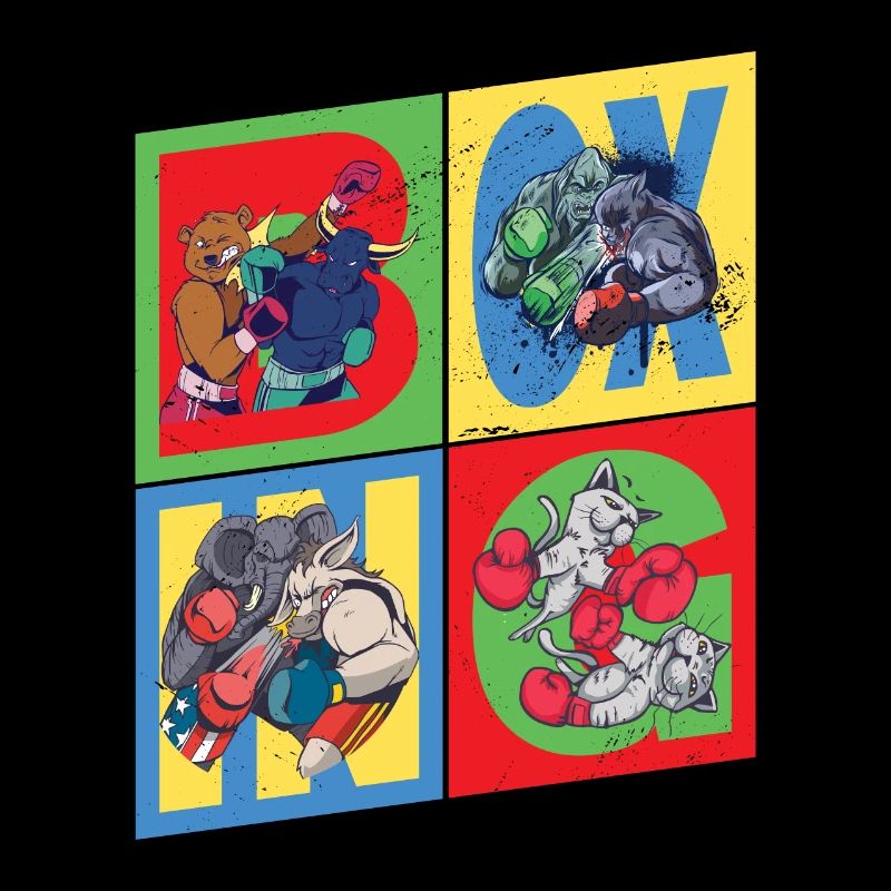 Boxe Boxer Boxe Match Sport Animaux Dessin animé Comic