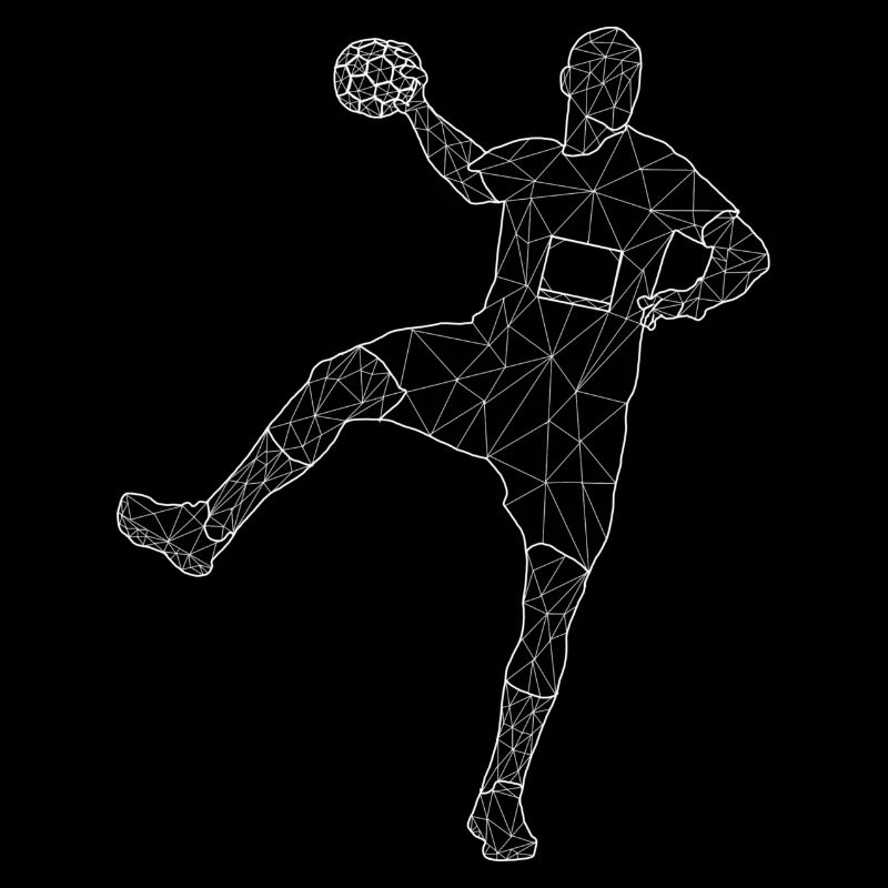 Handball player in jump, white Design