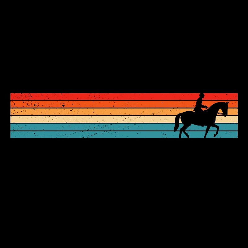 Retro Reiten Pferd Reiter