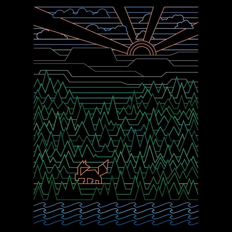Fox & Forest (Landscape)