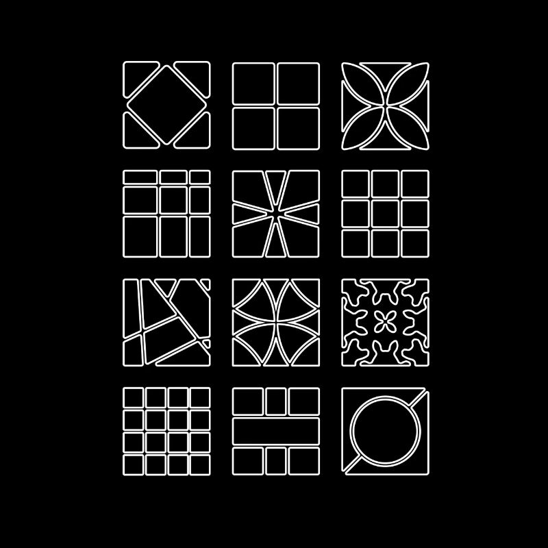 White line cubes