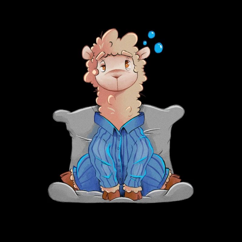 Super schläfriges Lama im Pyjama