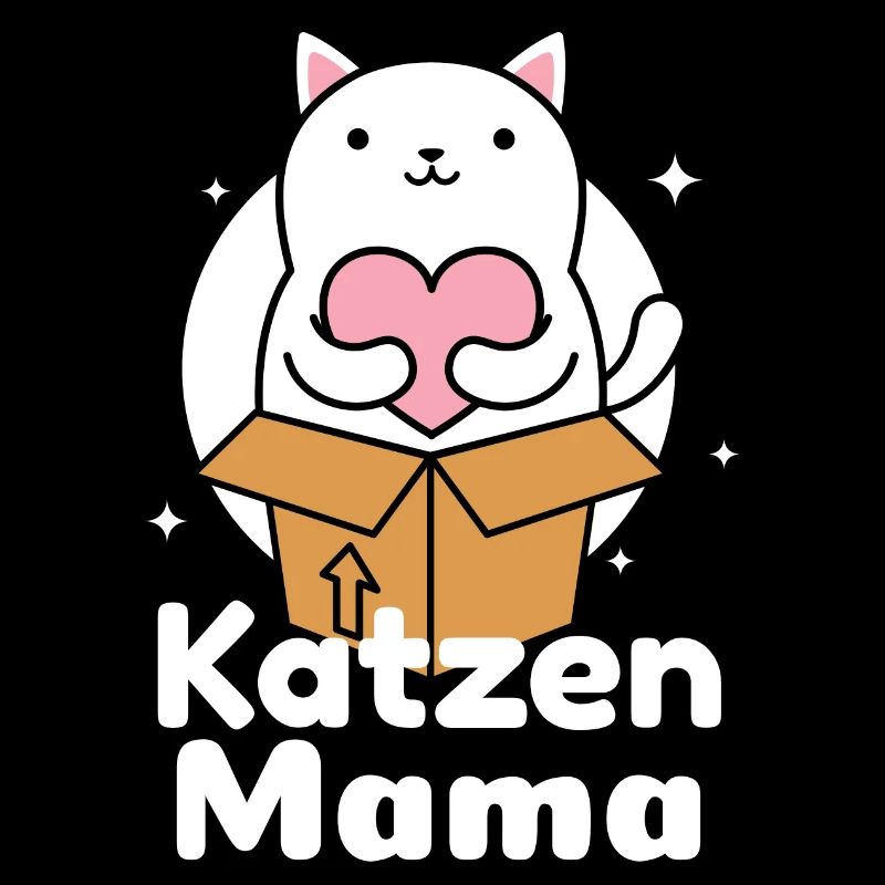 Katzen Mama Cat Mum süsses Kätzchen Herz Geschenk