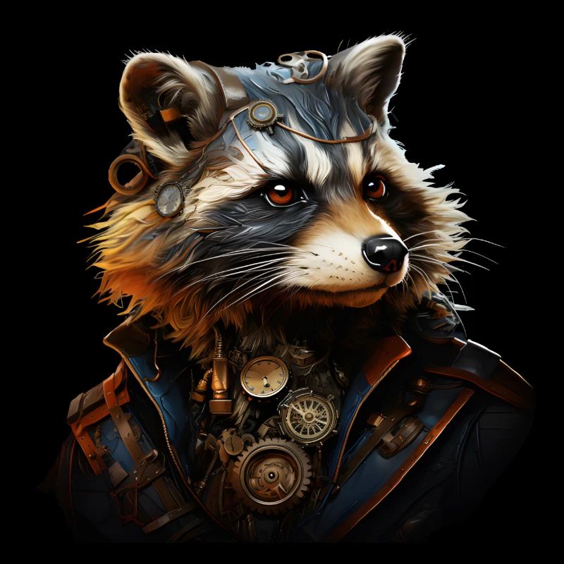 Raton laveur steampunk