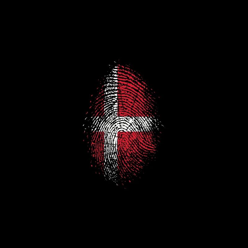 Danemark drapeau empreinte digitale couleurs nationales