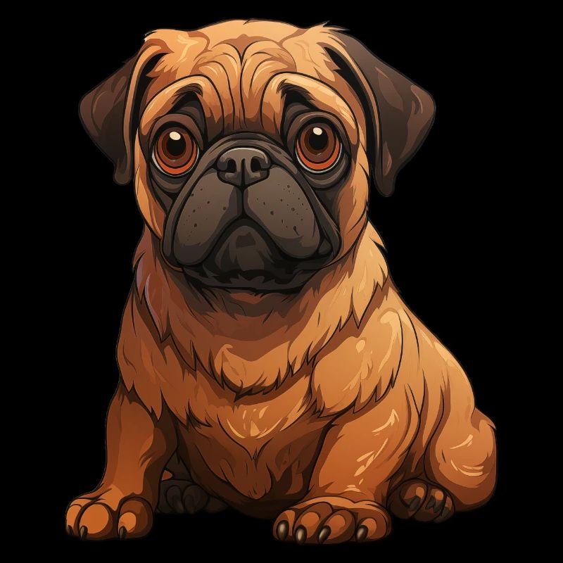 Mops Welpen sitzend