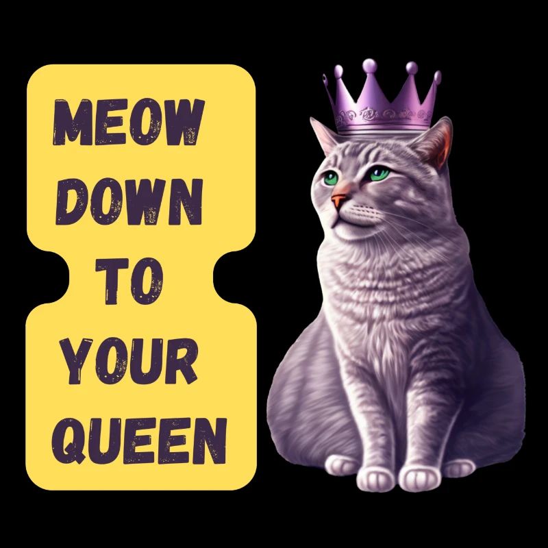 Meow Down To Your Queen Art Print
