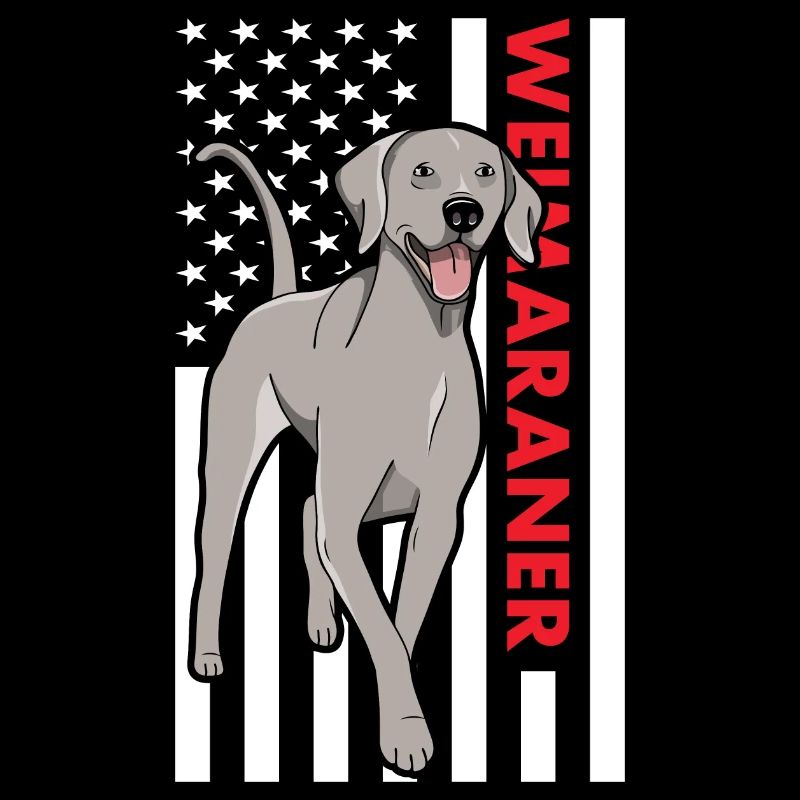 Weimaraner Us Flag