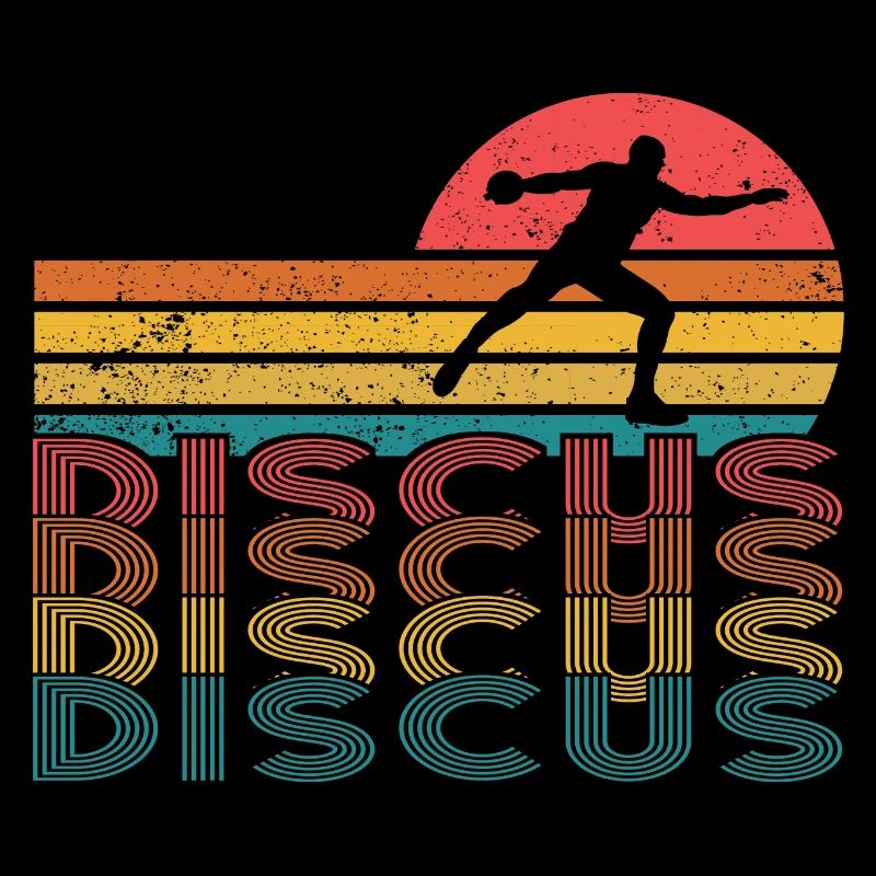 Diskus Athlete Vintage Retro Discus Werfer