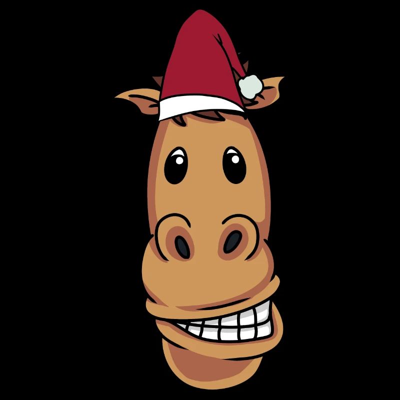 Père Noël Cheval Poney Cavalier Joyeux Noël