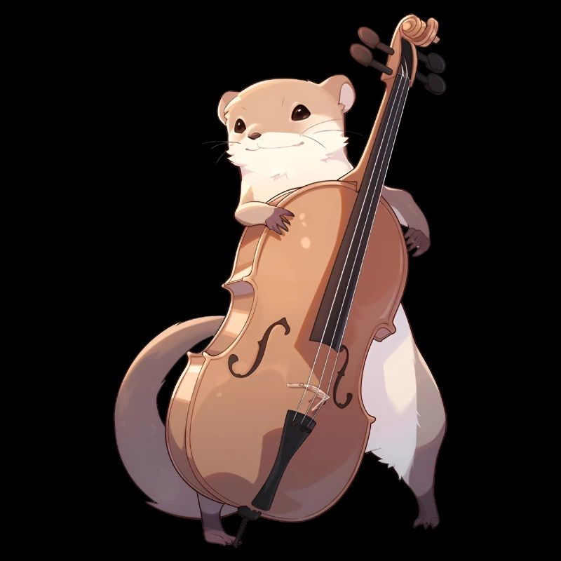 Cute mongoose playing cello