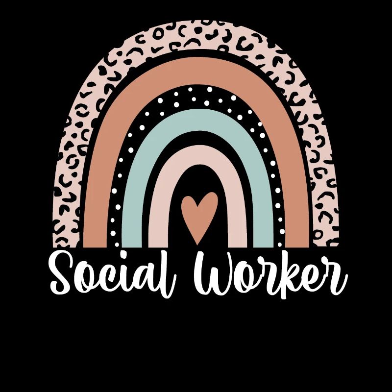 Social Worker Rainbow Leopard Funny Social Worker