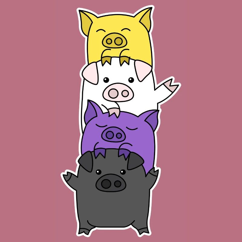 Non-binary flag pig design for Enbys