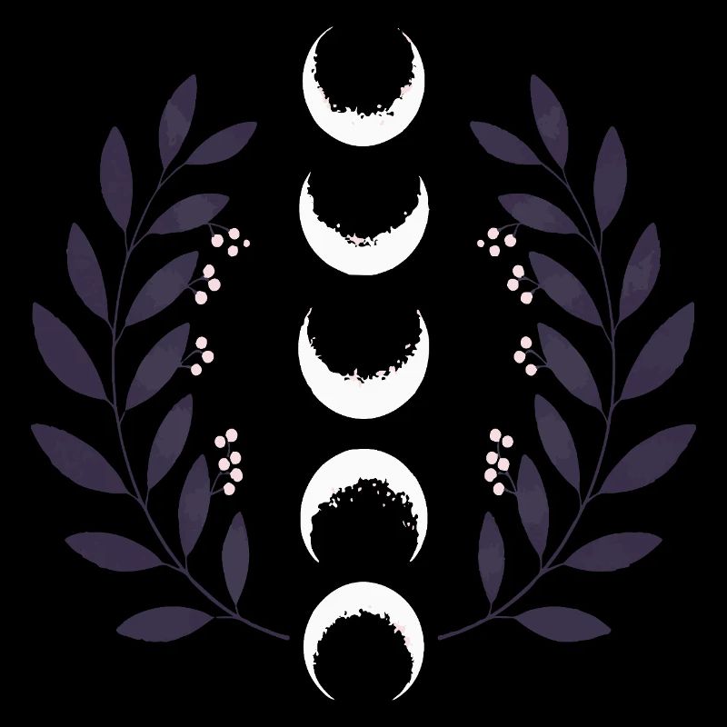 Phase de lune céleste BOHO Fleurs sauvages Zodiaque Sorcière