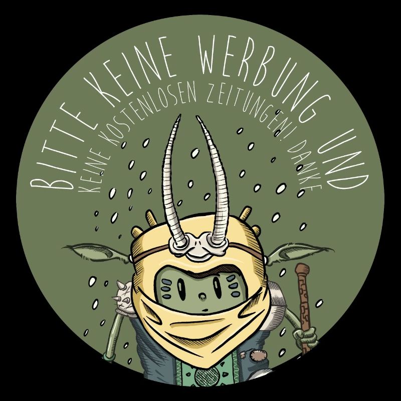 Bitte keine Werbung Sticker Illustration Steinbock