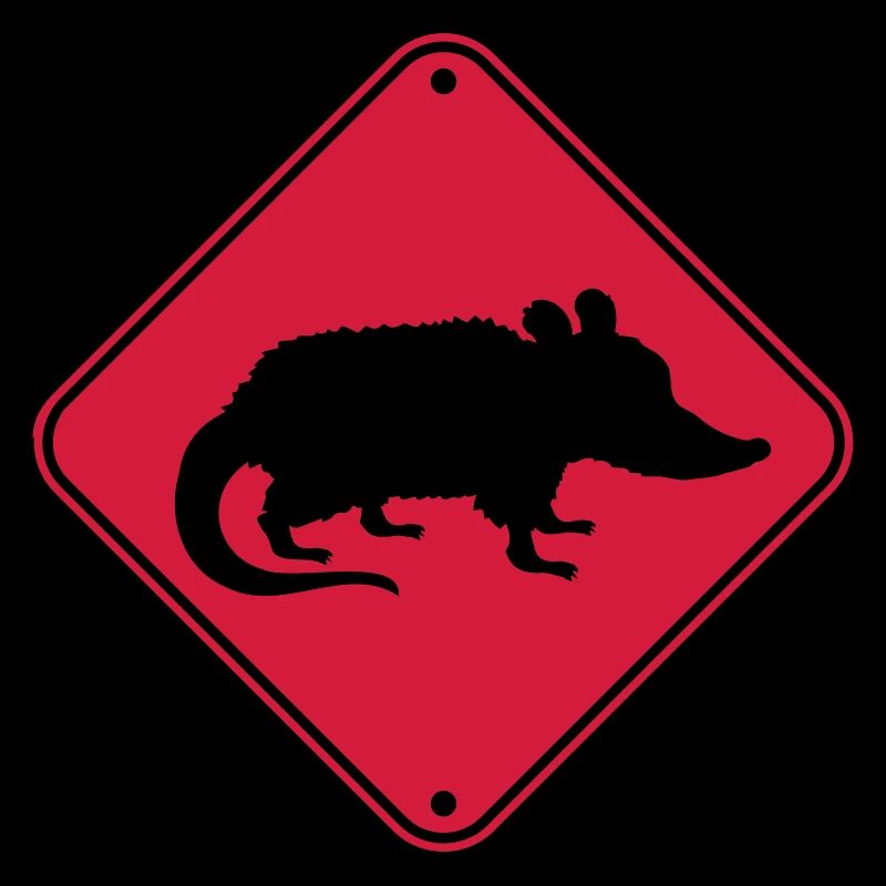 Schild Gefahr Opossum