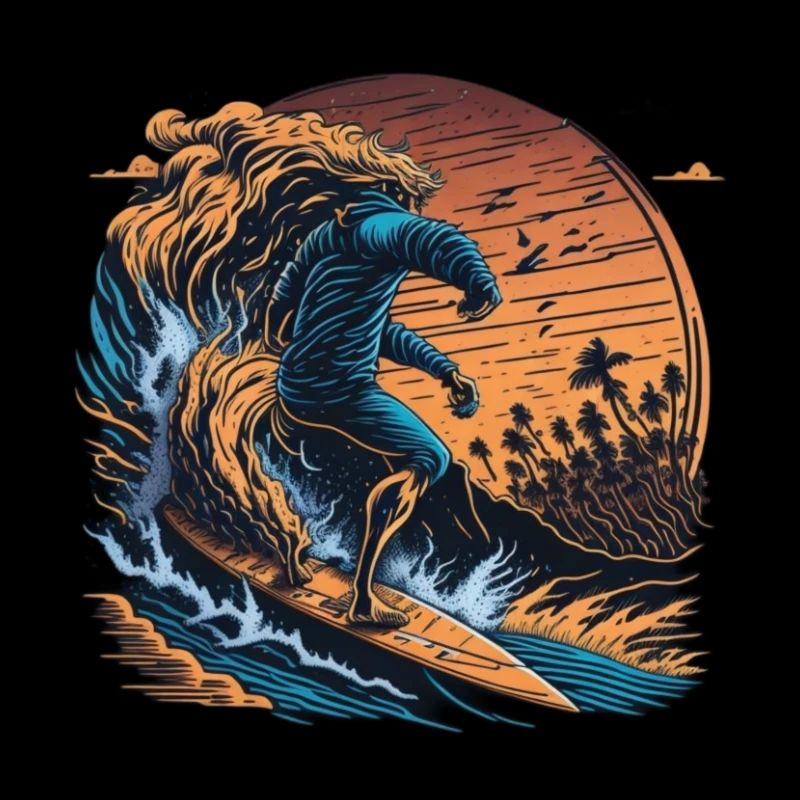 Palmen Strand Surferboy