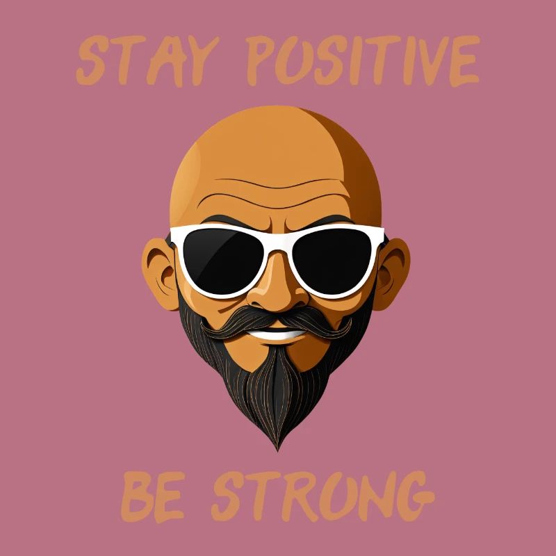 "Bleib positiv, sei stark" Cooler Typ mit Sonnenbrille
