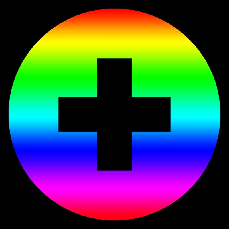 Runder Regenbogen plus Kreuz