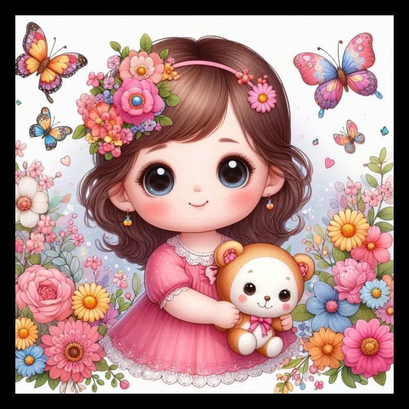 Kleines Mädchen mit ihrer Puppe