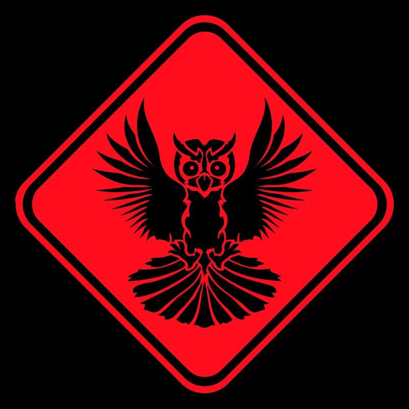 hibou Avertissement Zone de danger Panneau Note Attention