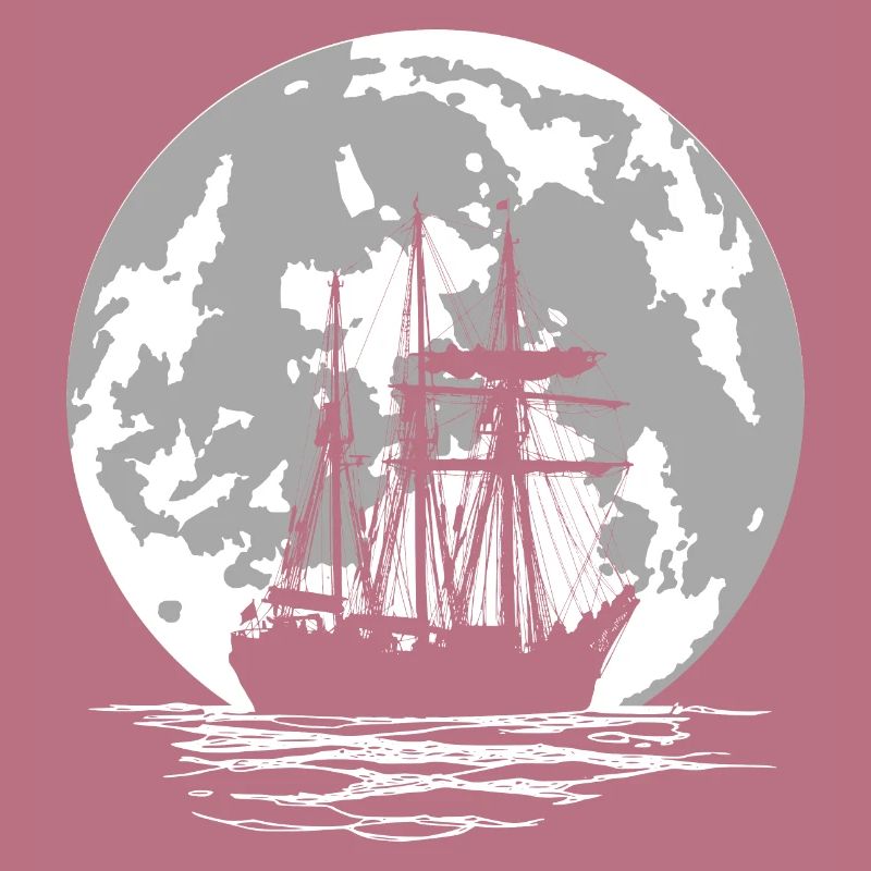 pirate ship and full moon
