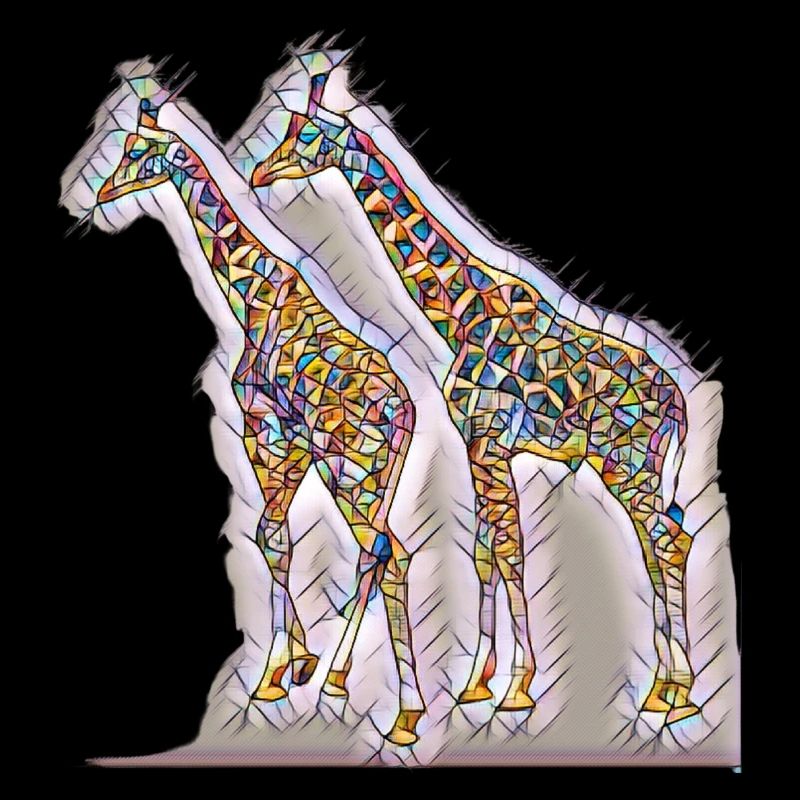 Kunstdruck Giraffen frei farbig