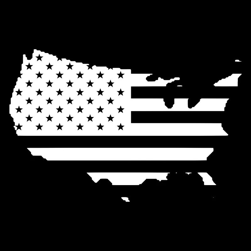 USA drapeau contour blanc