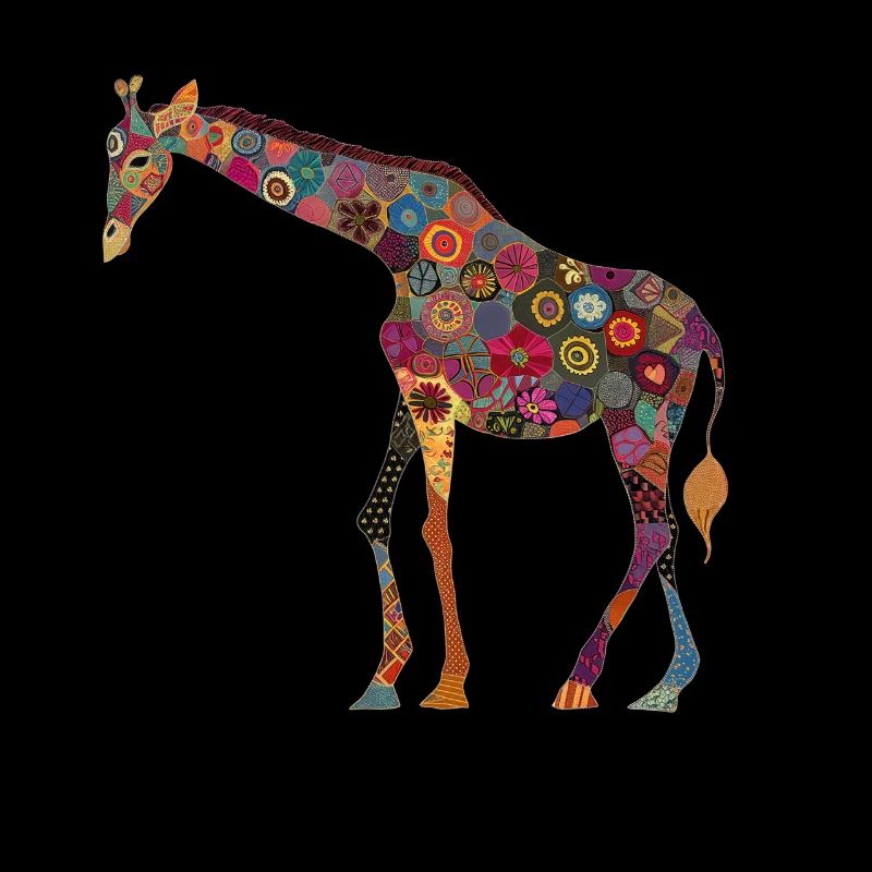 Giraffe Blumen Tier Muster Geschenk
