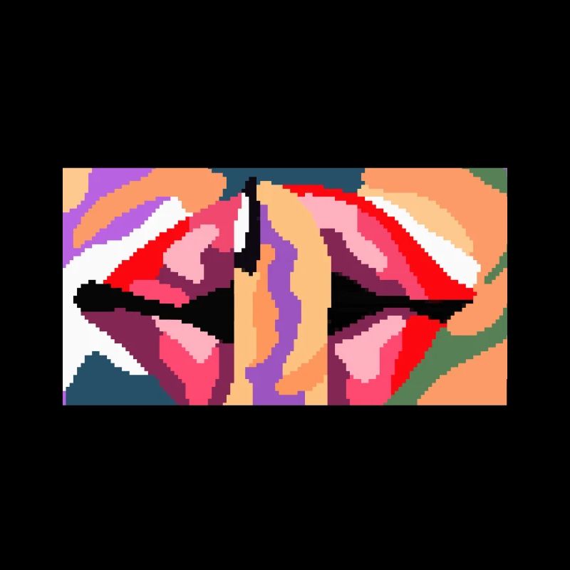 Bouche Lèvres rouges Silence Invite Pixel Image