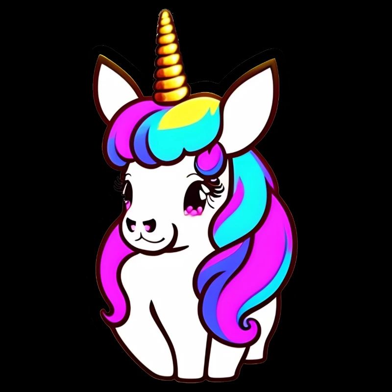 Licorne mignonne multicolore