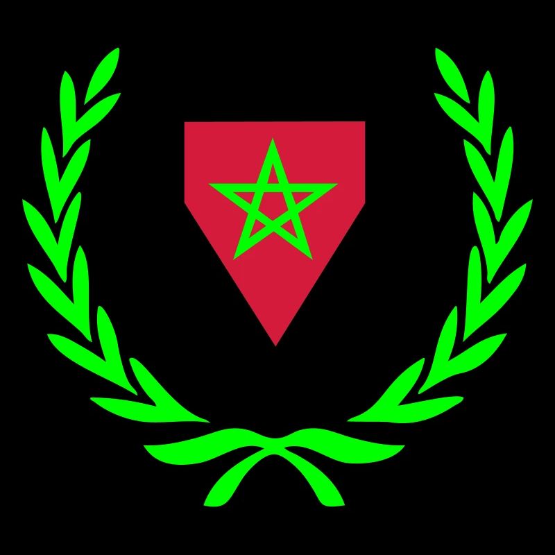 Marokko (Wappen & Lorbeerkranz)