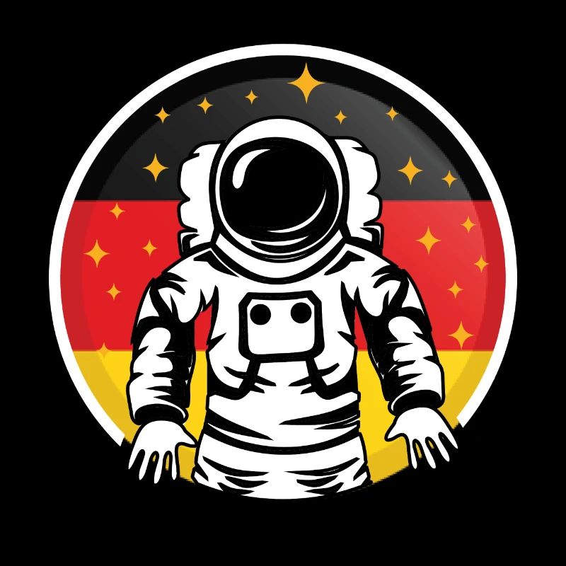 Astronaut Deutschland Flagge Sterne Mond Geschenk
