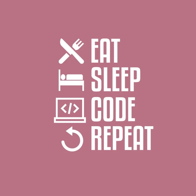 EAT SLEEP CODE REPEAT WHITE Computer T-Shirt