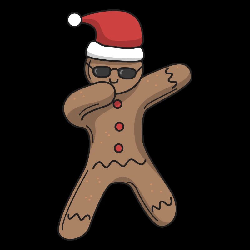 Gingerbread man dabbing Christmas gift cap