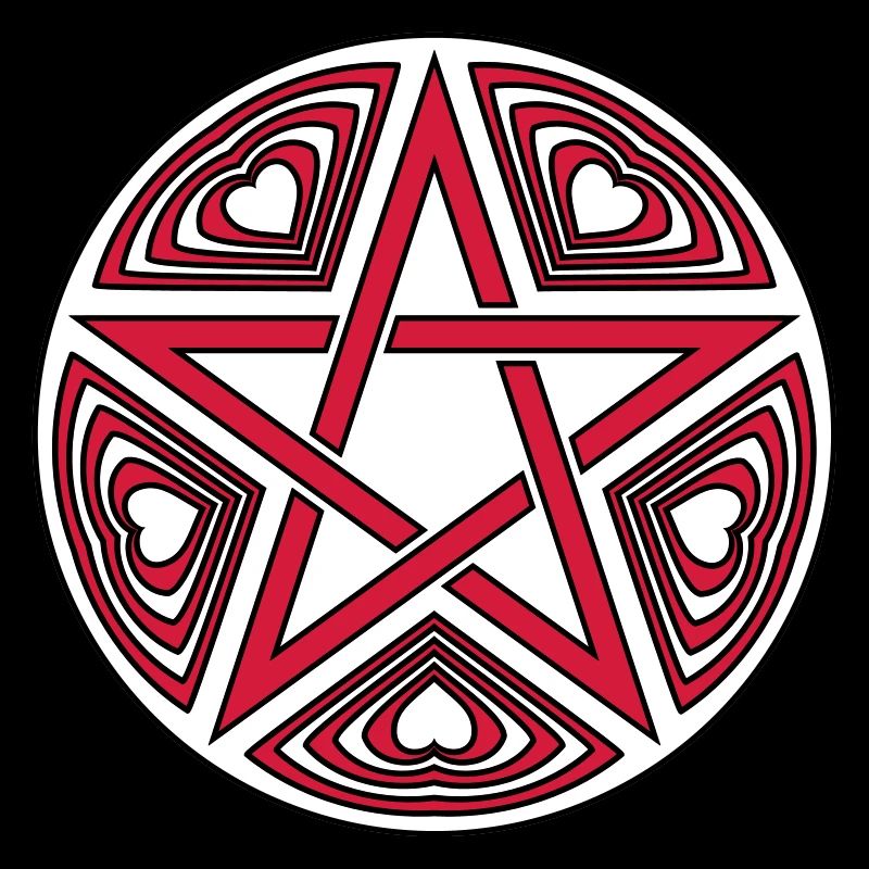 Pentagram heart pattern vector good color selectable