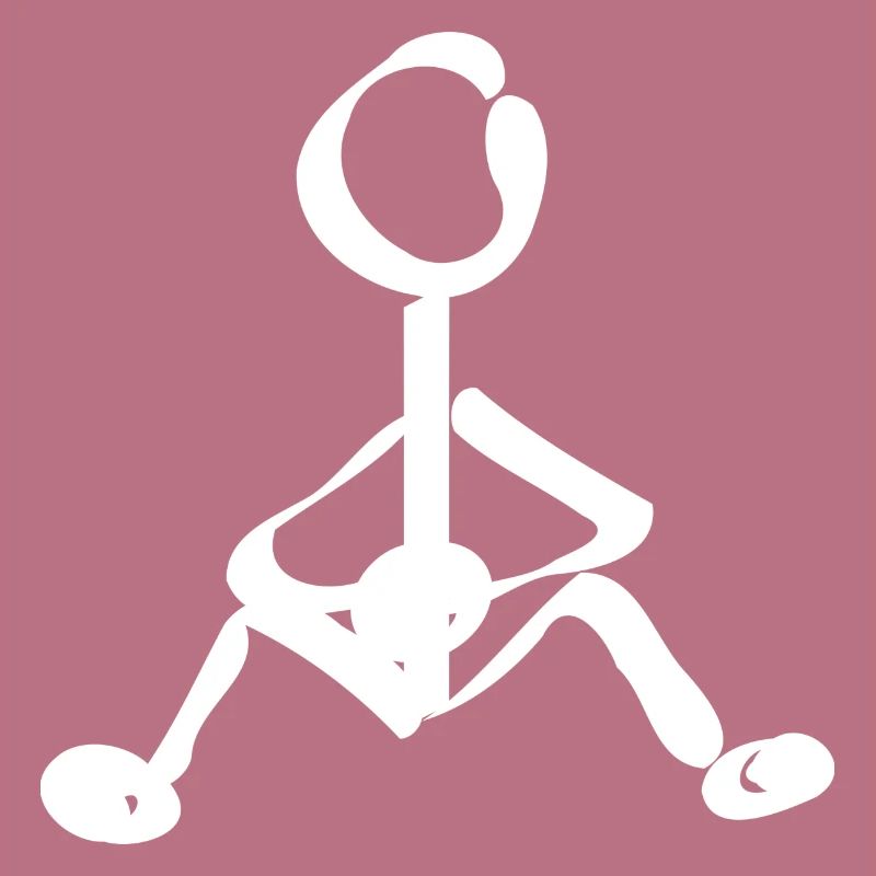 Strichmann sitzend Geschenkidee