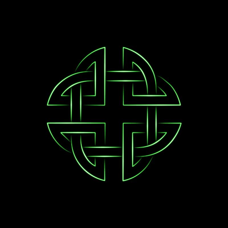 Keltischer Knoten Celtic Knot 7 neon green