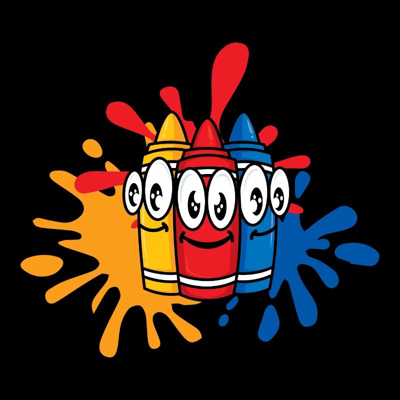 Bunte Stifte mit Farbklecksen