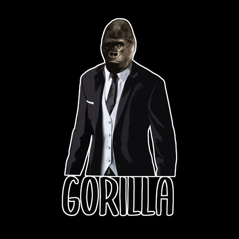 Gorilla Affe Affen Anzug Gentleman Tier