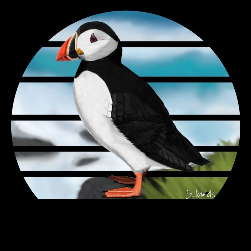 Illustration de conception d'oiseau macareux moine peint