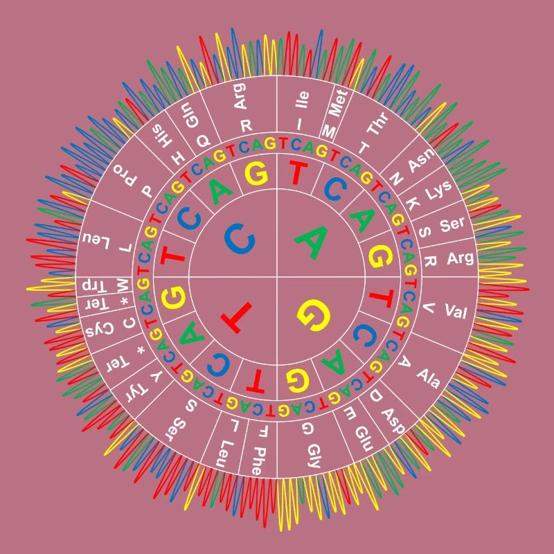 Sanger Codon Circle (dunkler Hintergrund)