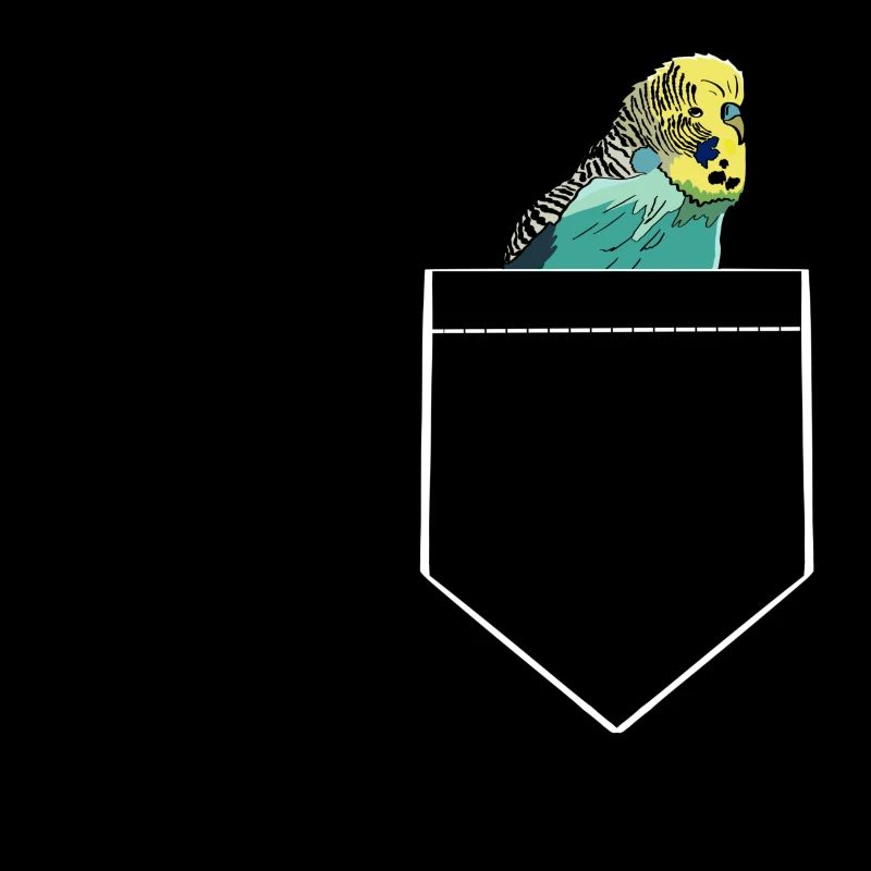 Budgie breast pocket design with budgie
