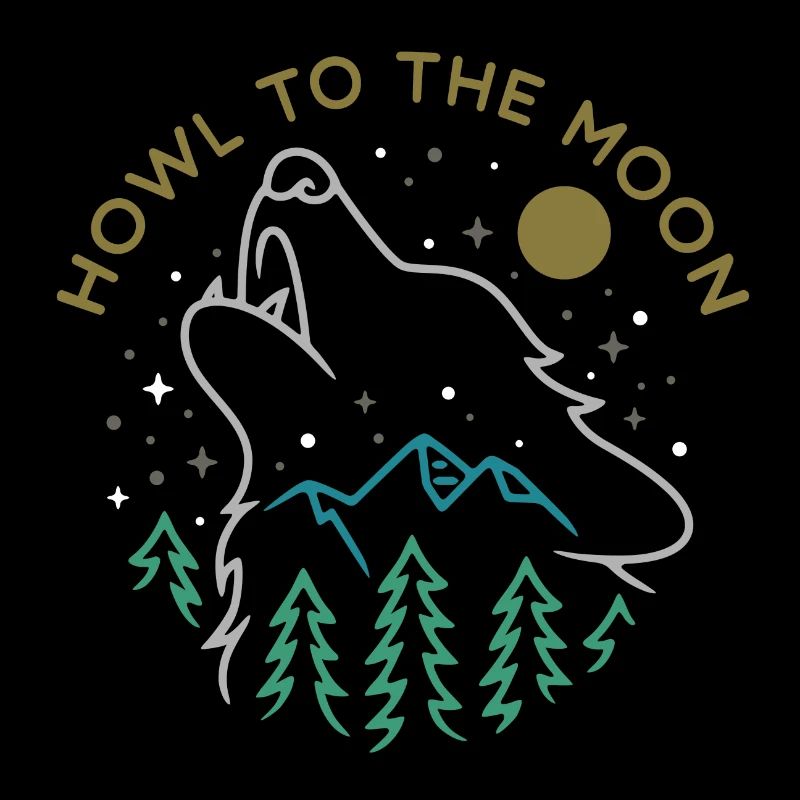 Camping mit Wolf im Wald Natur Geschenk