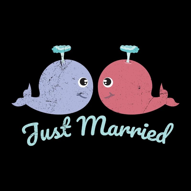Fisch Zwei Wale haben gerade geheiratet Geschenk