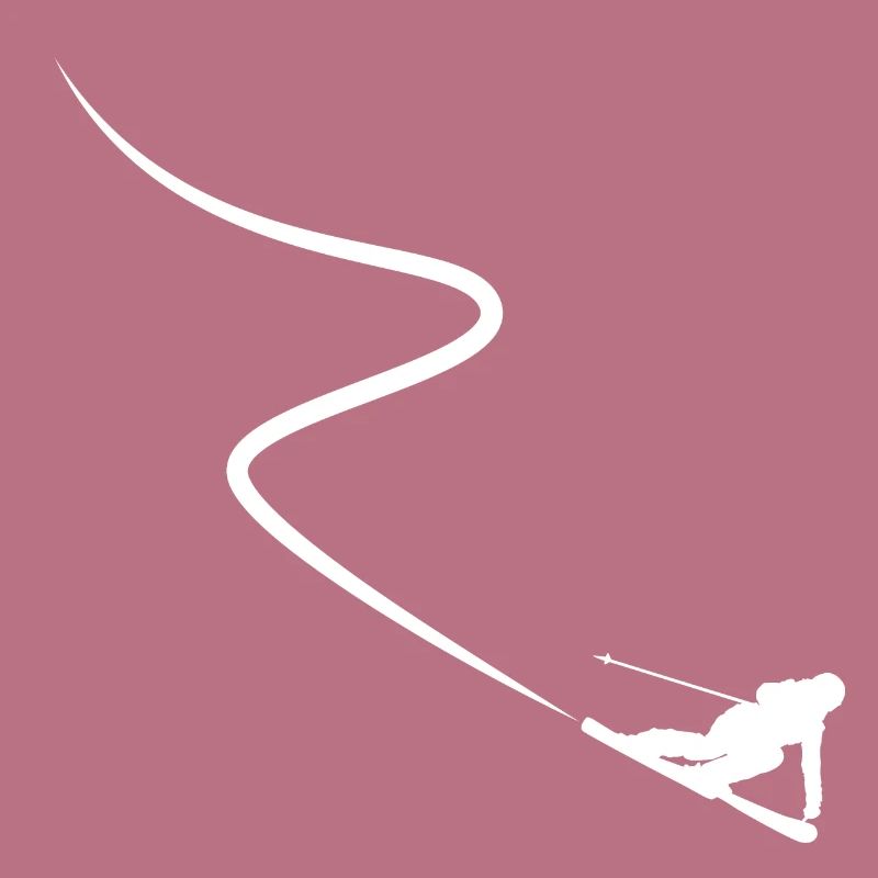 Skier pulls track behind deep snow