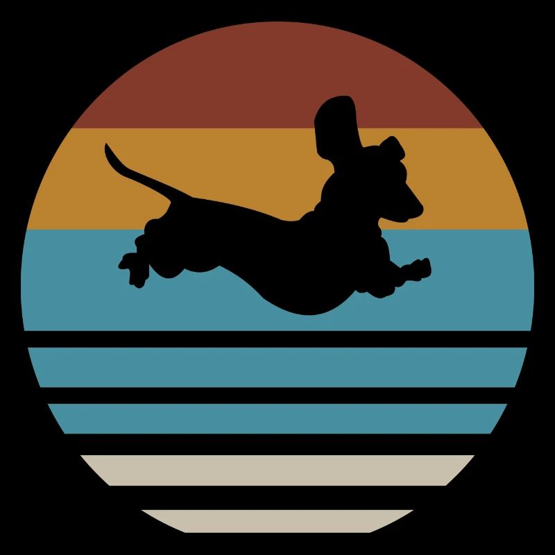 Dackel Dackel hund Silhouette Retro Geschenk