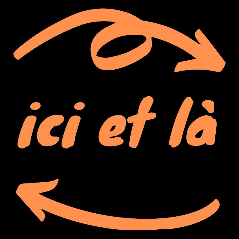 Ici et là flèches Direction Chemin (Orange)