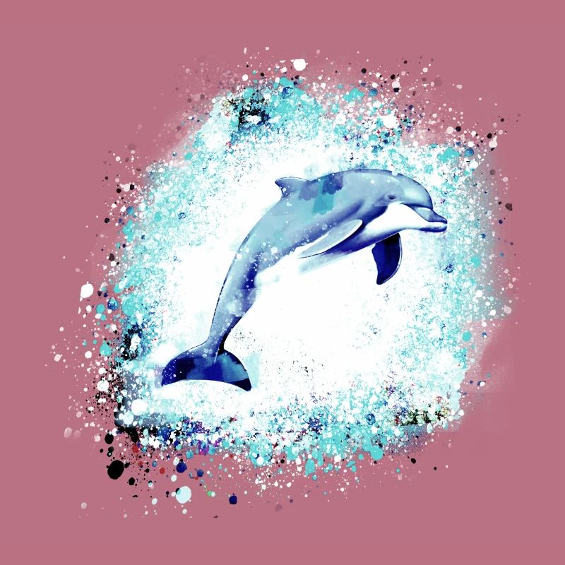Dauphin, graffitis, peinture,bleu,poisson,
